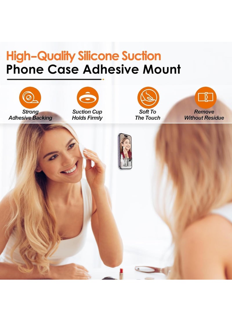 Silicone Double-Sided Suction Phone Case Detachable Mount - Hands-Free, Strong Grip Holder for Selfies & Videos - Durable, Easy to Use - iPhone & Android