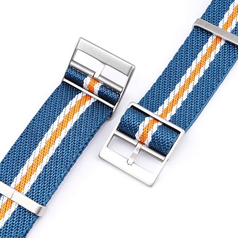 Bluejw Twill Nylon Striped Watch Strap – 18mm 20mm 22mm 24mm One-Piece Single Pass Replacement Fabric Band for Wristwatch - Image 5