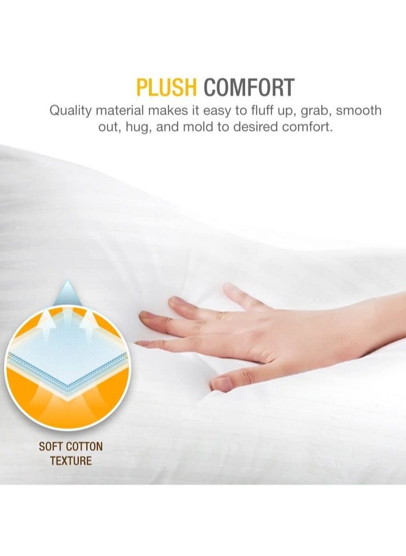 Eworld - 3-piece Bedding Set Includes 2 Premium Bed Pillows & 1 Full-Body Pillow for Adults, Breathable & Ideal for Side Sleepers with Polyester Filling & Soft Cotton Cover, Available in Multiple Colors - Image 1