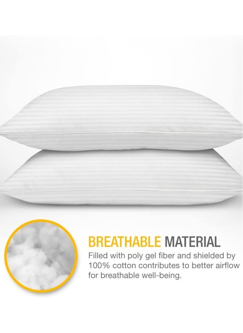 Eworld - 3-piece Bedding Set Includes 2 Premium Bed Pillows & 1 Full-Body Pillow for Adults, Breathable & Ideal for Side Sleepers with Polyester Filling & Soft Cotton Cover, Available in Multiple Colors - Image 1