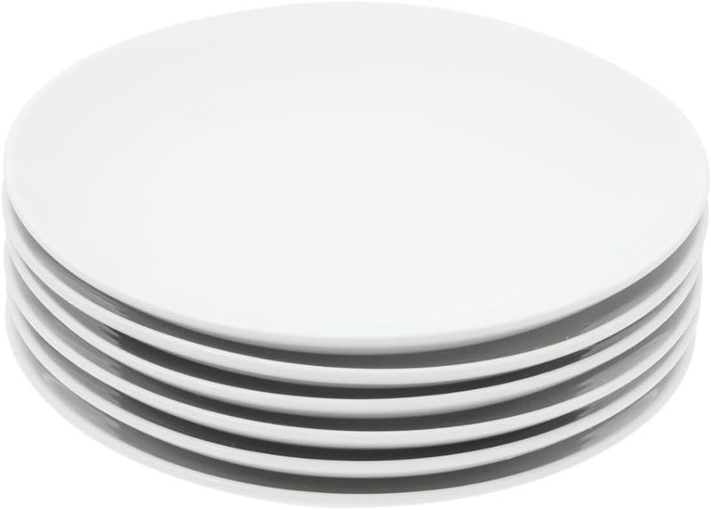 Miicol Ceramic Appetizer Plates Set of 6 White Dessert Plates 8 Inch Small Dinner Plates Modern Round Salad Plates Porcelain Serving Dishes for Snack Bread Fruit Microwave  Dishwasher Safe - Image 1