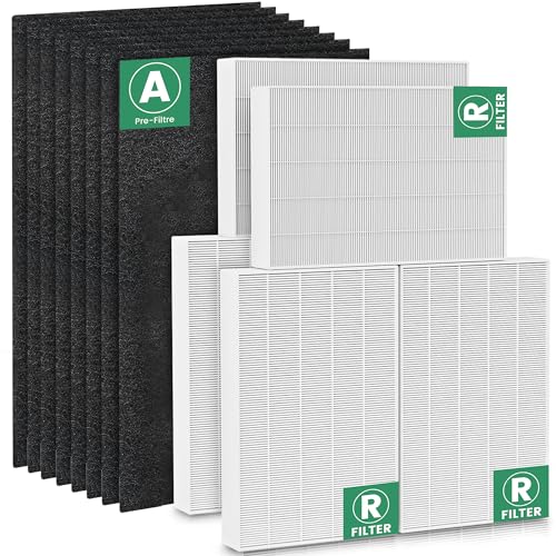 Pelano HPA300 Filter R Replacement Compatible with Honeywell Air Purifier HPA300 Series, for Air Purifier HA300, HPA300, HPA300VP, HPA304, HPA3300, HPA5300 & HPA8350, 6 Filter+8 Carbon Filter - Image 1