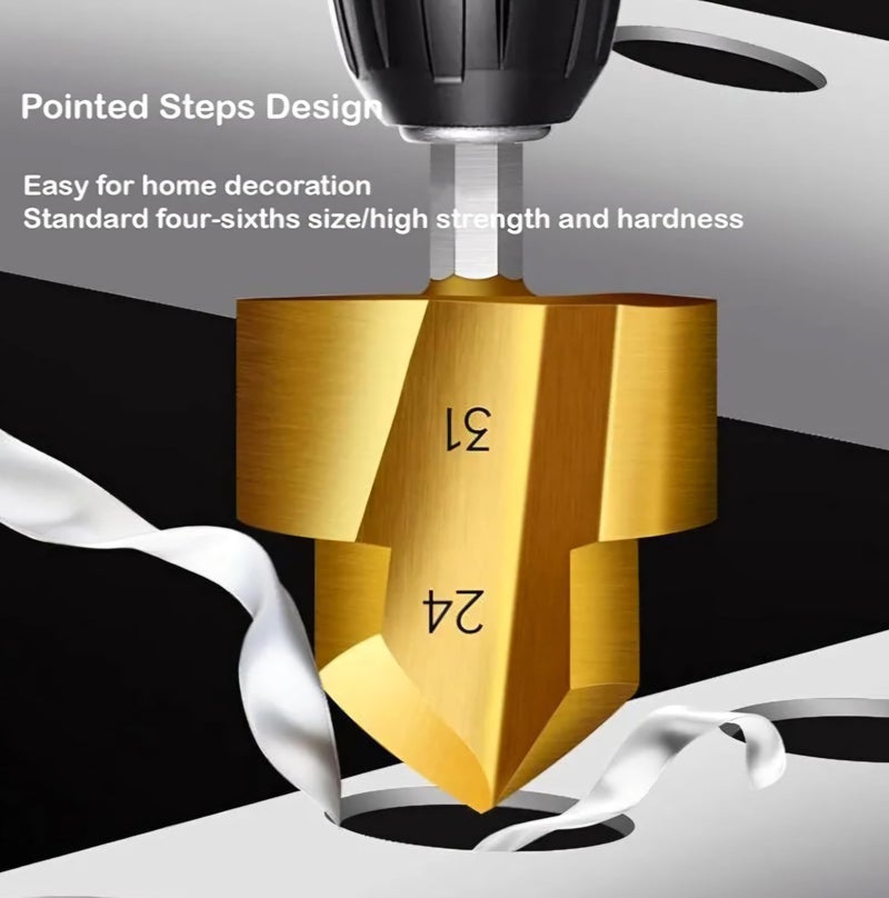 Zglol 3Pcs PPR Drill Bit Set Titanium - 1/4" Hex Shank Water Pipe Expander Hole Hole Drill Bit - Image 5