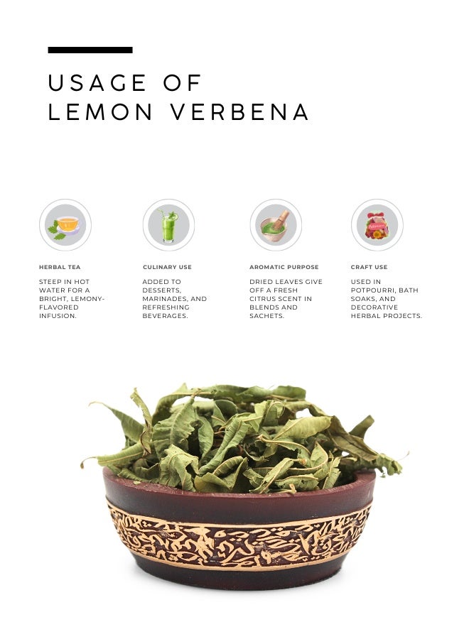 AWAFI MILL Vervain Herb | (RAYA AL HAMAM) | Greek Lemon Verbena Dried Leaves - 500 g | 17.6 Oz - Image 3