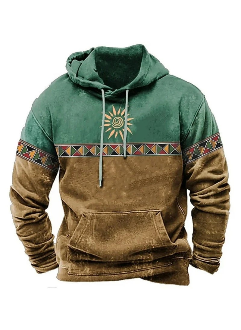 KUYING New Printed Casual Hooded Sweatshirt  - Image 1