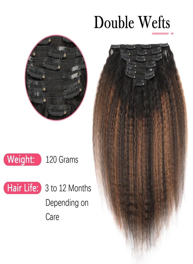 ساسينا وصلات شعر ساسينا ريمي طبيعي، مموجة ومستقيمة، بمشابك، طول 18 بوصة، شعر طبيعي ثنائي اللون من الأسود الطبيعي إلى البني المحمر الفاتح، 7 قطع، 120 غرام، #T1B/1BP30 - Image 3