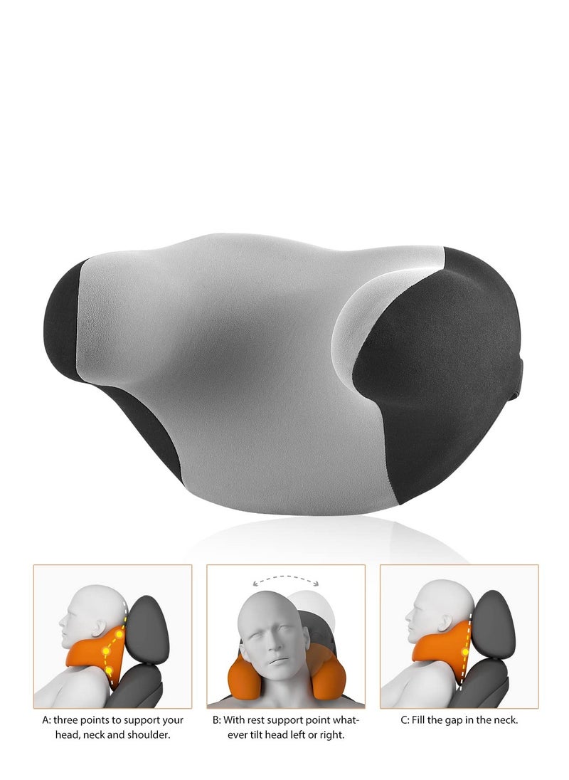 SYOSI - SYOSI Car Neck Pillow, Softness Car Headrest Pillow for Driving with Adjustable Strap, 100% Memory Foam and Breathable Removable Cover, Comfortable Ergonomic Design (Black Grey) - Image 1