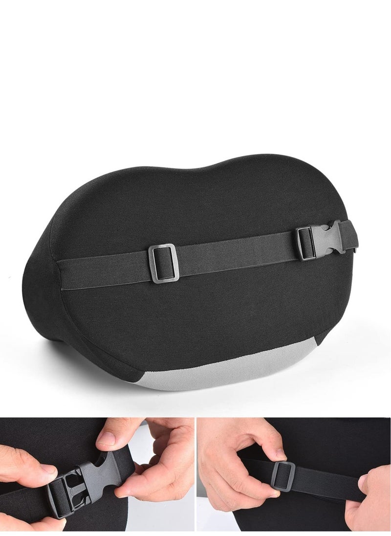 SYOSI - SYOSI Car Neck Pillow, Softness Car Headrest Pillow for Driving with Adjustable Strap, 100% Memory Foam and Breathable Removable Cover, Comfortable Ergonomic Design (Black Grey) - Image 1