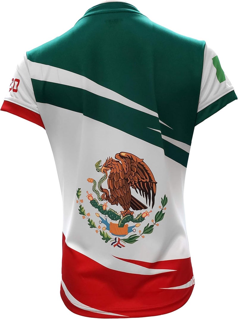 ARZA Mexico National Women’s Soccer Jersey - Sublimated Tricolor Flag Design, V-Neck Short Sleeve, Made in Mexico - Image 4