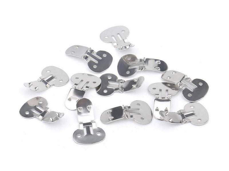 Suoirblss 30 Pcs (15 Pair) Stainless Steel Flat Blank Shoe Clips Shoe Supplies for DIY Craft Project Crafts Decoration (Small) - Image 1
