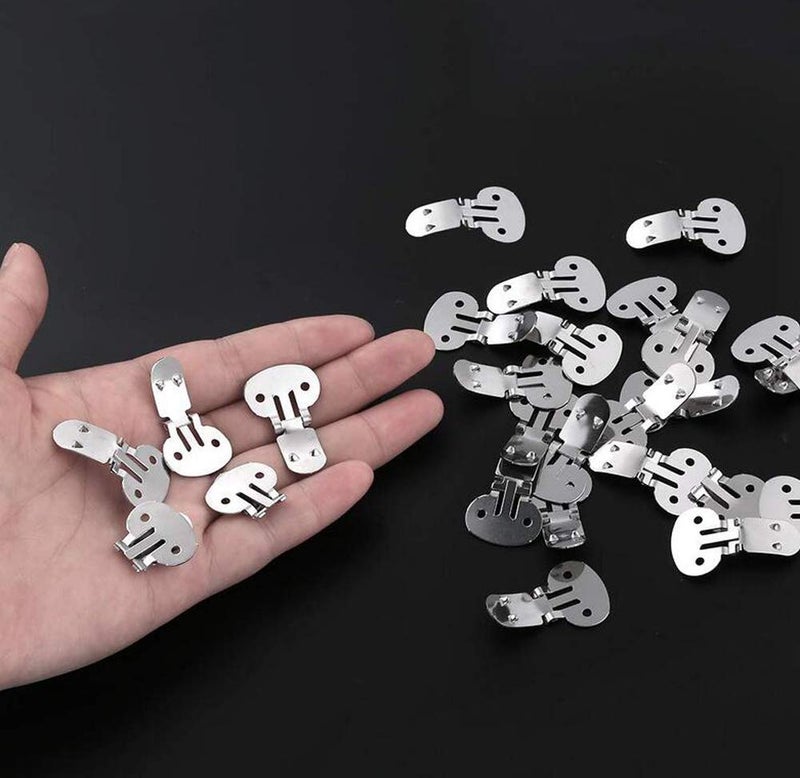 Suoirblss 30 Pcs (15 Pair) Stainless Steel Flat Blank Shoe Clips Shoe Supplies for DIY Craft Project Crafts Decoration (Small) - Image 3