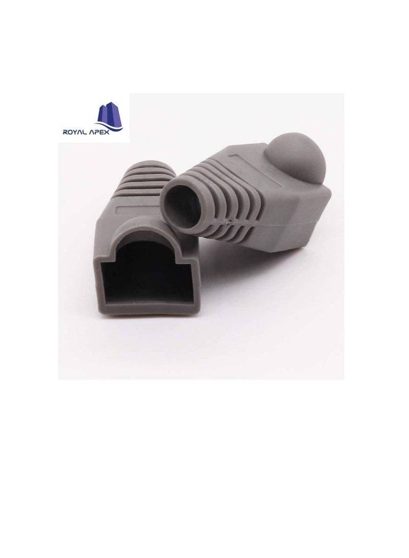 Ethernet RJ45 Cable Connector Boots Silicon Cover Strain Relief Boots CAT5 CAT5E CAT6 CAT6E (Grey - Pack of 50) - Image 2