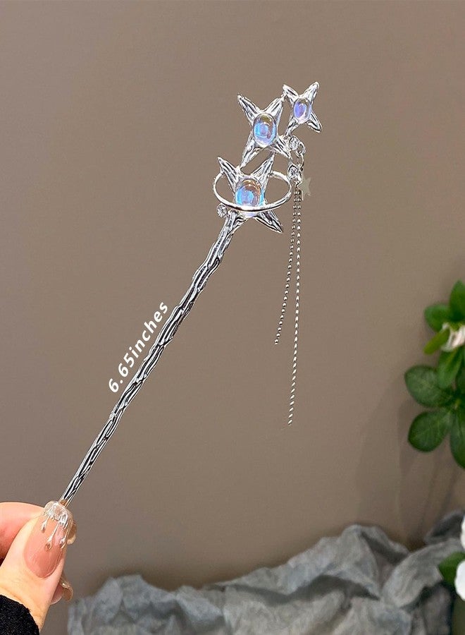 Snmzlc 2 Pcs Hair sticks for buns,French hair pins for women,Buns and Updos with No Hair Damage,Metal Starry sky French Pin Great Hold,Suitable for fine & thick hair US303 - Image 2