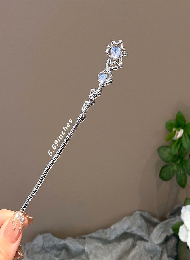 Snmzlc 2 Pcs Hair sticks for buns,French hair pins for women,Buns and Updos with No Hair Damage,Metal Starry sky French Pin Great Hold,Suitable for fine & thick hair US303 - Image 3