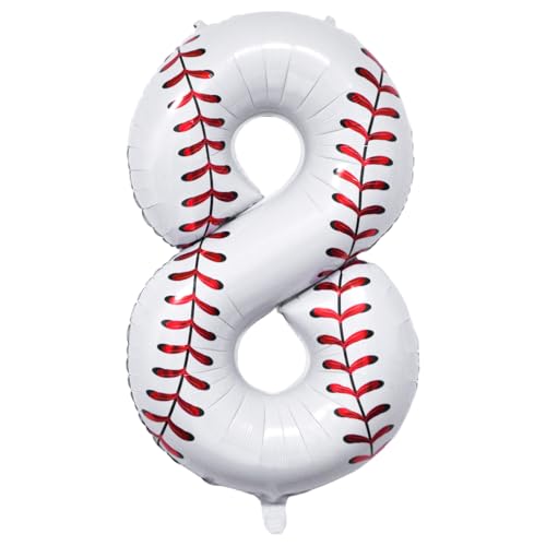 Lcoor Baseball Birthday Decor 40 Baseball Number 8 BalloonSport Themed Balloons Party Decorations 8 - Image 1