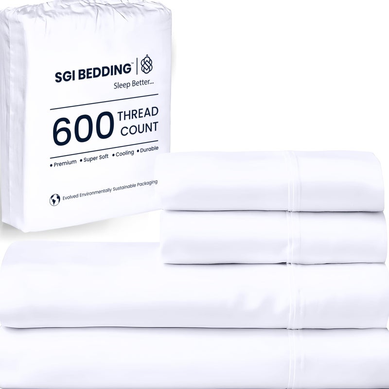 SGI bedding RV King Sheets Luxury Soft 100% Egyptian Cotton - Sheet Set for RV King 72x80 Mattress Silver Gray Solid 600 Thread Count Deep Pocket - Image 1