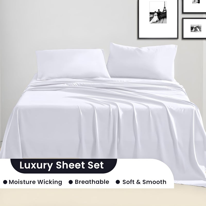SGI bedding RV King Sheets Luxury Soft 100% Egyptian Cotton - Sheet Set for RV King 72x80 Mattress Silver Gray Solid 600 Thread Count Deep Pocket - Image 3