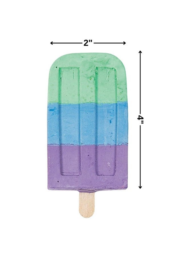 Fun Express 2" x 4" Ice Pop Treat-Shaped Multicolor Sidewalk Chalk - 12 Pieces - Great For Summer, Spring, Easter, School and Daycare Activities and Craft Supplies - Image 3
