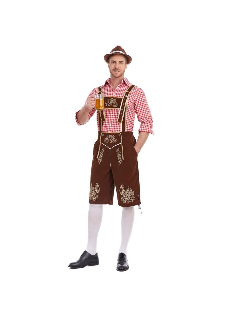 Generic - Oktoberfest Mens Beer Costume Set3645 [brown pants brown hat powder coat]] 3645 [brown pants brown hat powder coat]] - Image 1