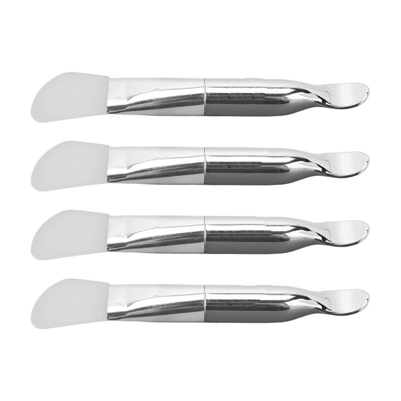 4pcs Face Mask Brushes Set Double Ended Silicone Aluminum Handle Cosmetic Beauty Tool - Image 4