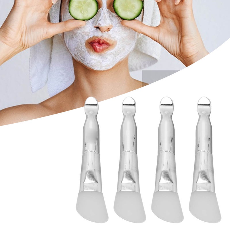 4pcs Face Mask Brushes Set Double Ended Silicone Aluminum Handle Cosmetic Beauty Tool - Image 1