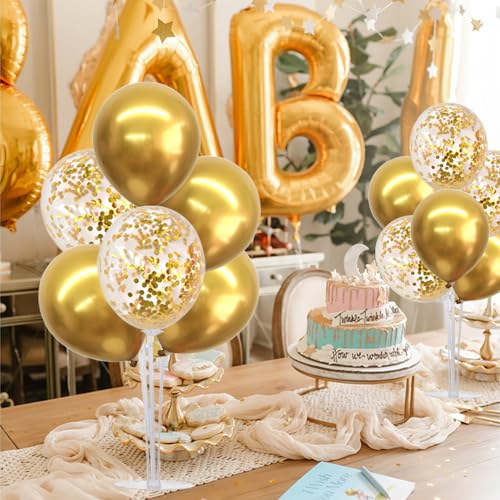 TONIFUL 4 Set Gold Balloon Centerpieces for Table, Balloon Stand Kit for Party Decorations, 40th 50th 60th 70 th Birthday Decorations Retirement Anniversary Graduation Decoration 2026 New Years Eve - Image 5