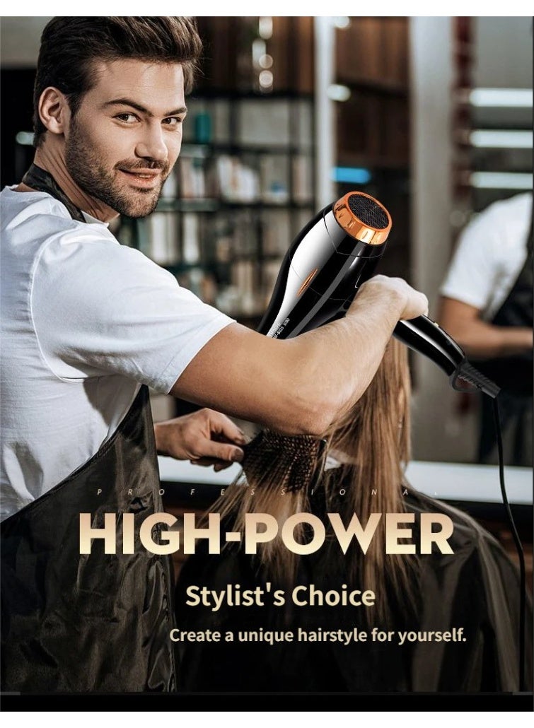 6-in-1 Ionic Hair Dryer 2200W, Salon Professional Blow Dryer with AC Motor, 2 Speed & 3 Heat Settings, Includes Diffuser, Nozzle, Concentrator Comb for Curly and Straight Hair, Fast Drying - Image 3