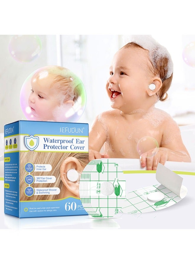 سيفودون غطاء واقي الأذن المقاوم للماء - واقيات الأذن دش السباحة مع سدادات الأذن للأطفال أغطية الأذن لحديثي الولادة القابل للتصرف لركوب الأمواج بالدش الغطس والرياضات المائية الأخرى 60 قطعة - Image 1