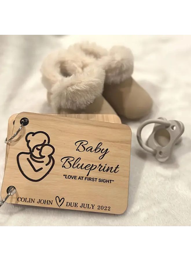 Ultrasound Photo Album Baby Blueprint Keepsake Book With Heartfelt Message Perfect Mother's Day And First Photo Gift For New Moms Contemporary Design No Power Needed Baby Gift Style A - Image 1