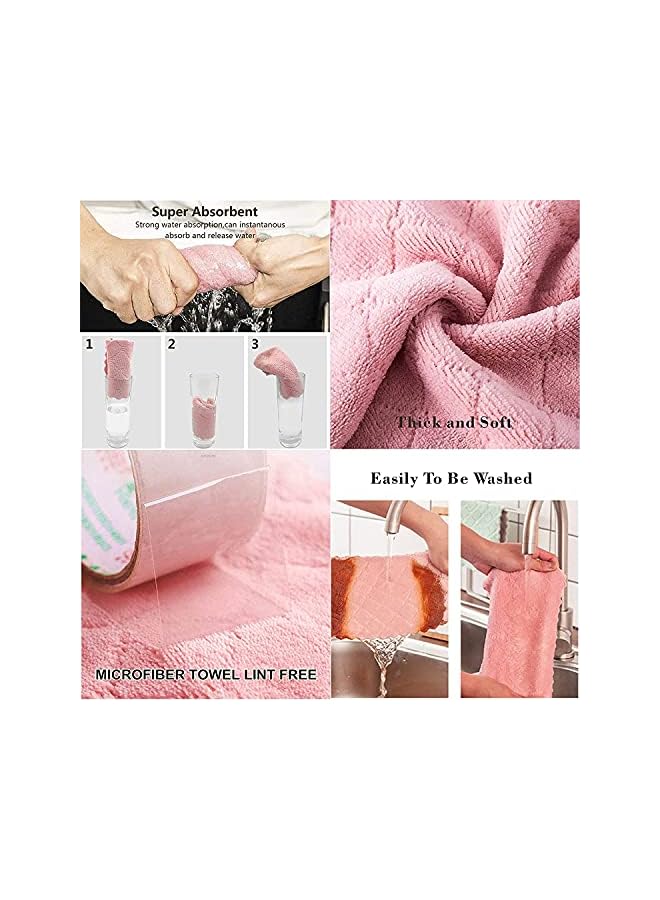Zaboon Kitchen Towels Dish Towels Coral Velvet Dishtowels Multipurpose Reusable Dish Cloths Soft Tea Towels Absorbent Cleaning Cloths Doublesided Microfiber Towel Lint Free Cleaning Ragscolor - Image 3