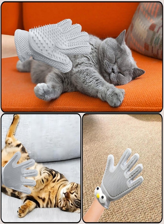 DUFFOBAN 2 in 1 Pet Grooming Gloves - Cat and Dog Glove Brush, High Efficiency Pet Hair Removal Massage Glove, Clean Hair on Both Sides (Grey /1 Piece) - Image 5