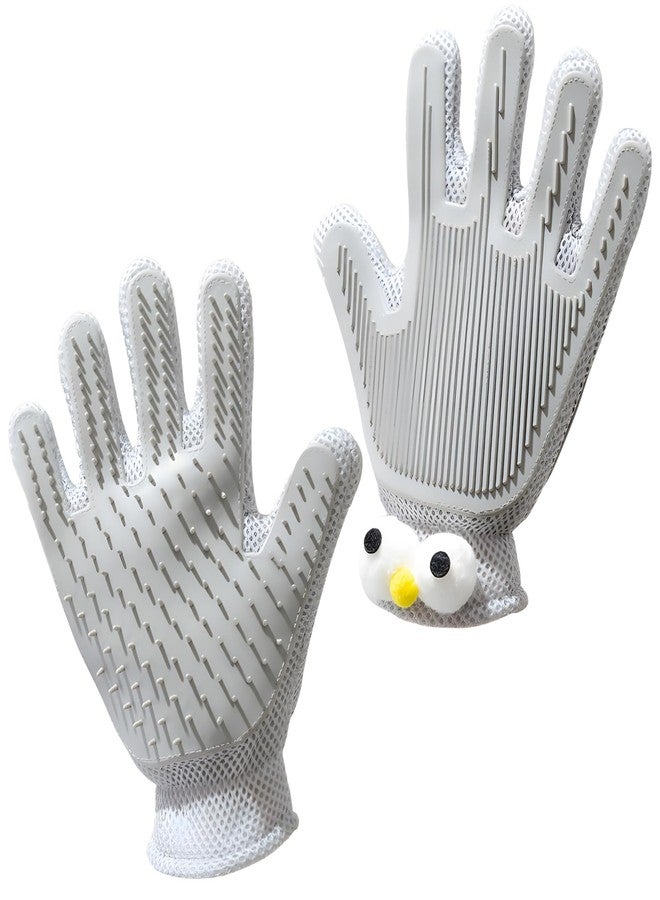 DUFFOBAN 2 in 1 Pet Grooming Gloves - Cat and Dog Glove Brush, High Efficiency Pet Hair Removal Massage Glove, Clean Hair on Both Sides (Grey /1 Piece) - Image 1