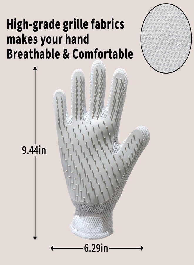 DUFFOBAN 2 in 1 Pet Grooming Gloves - Cat and Dog Glove Brush, High Efficiency Pet Hair Removal Massage Glove, Clean Hair on Both Sides (Grey /1 Piece) - Image 4