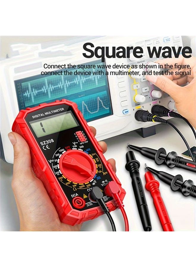 Black Digital Multimeter True RMS AC DC Voltage Current Tester Backlit LCD - Image 2