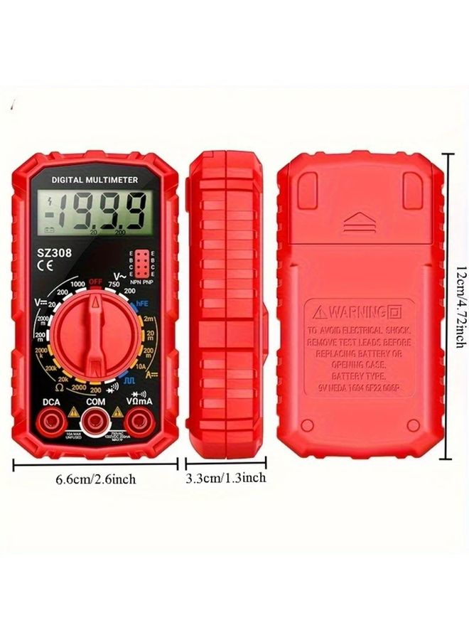 Black Digital Multimeter True RMS AC DC Voltage Current Tester Backlit LCD - Image 4