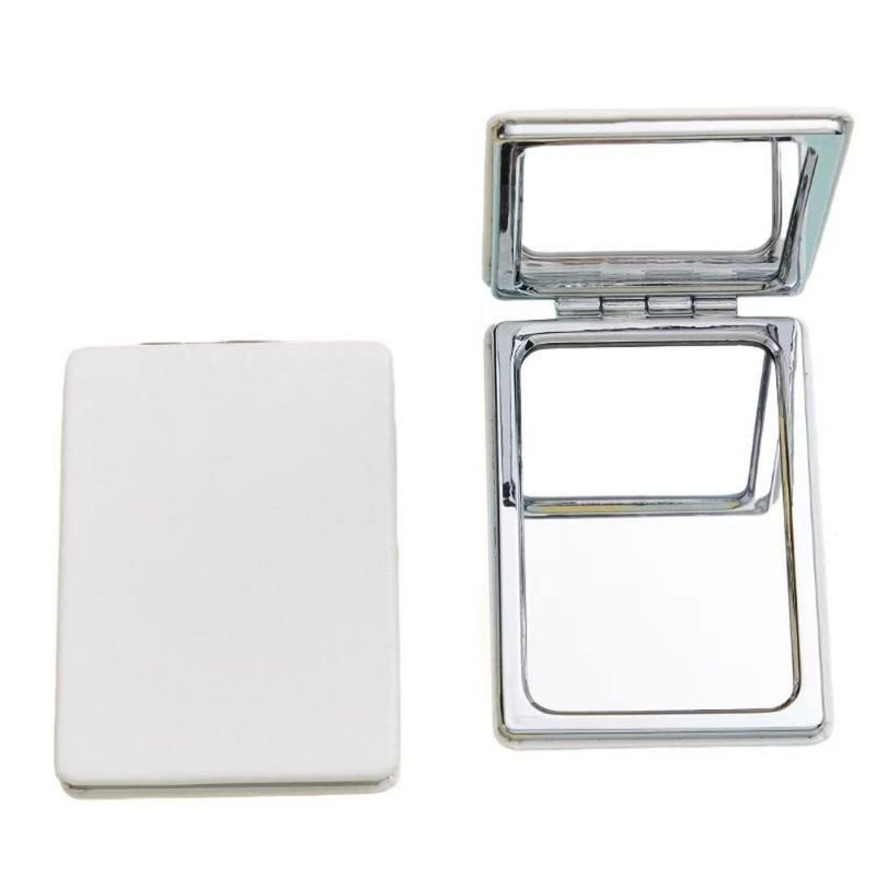 BIMIGET BIMIGET Compact Mirror for Men  Women and Girls  Black Travel Makeup Mirrors for Handbag and Pocket  Portable Double-Sided Mirror with Distortion Free (White) - Image 1