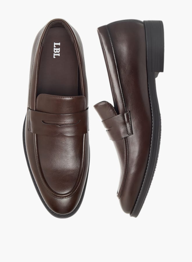 ال بي ال من شو اكسبرس حذاء لوفر رجالي سادة بتفاصيل مقصوصة - Image 1