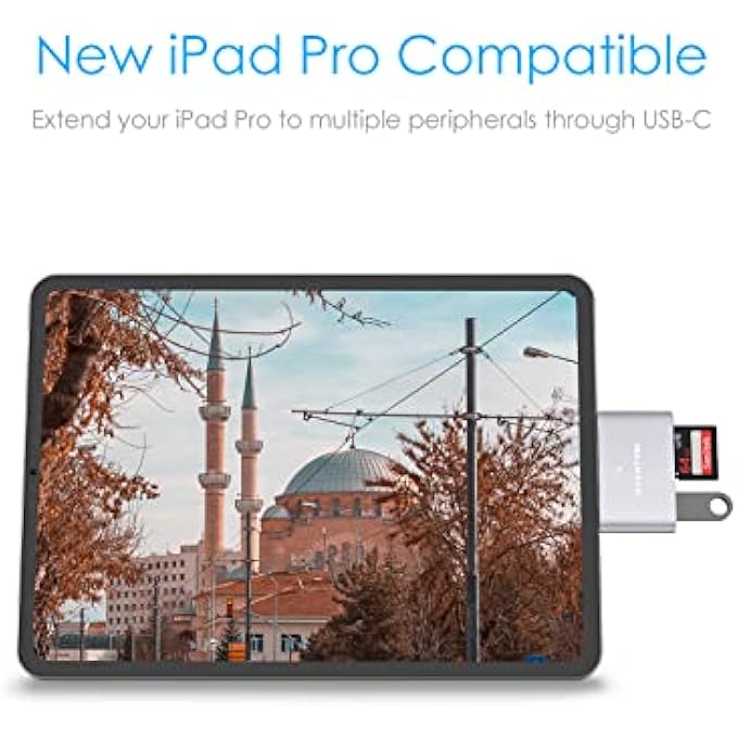 Lention USB C TO SD/MICRO SD CARD READER WITH USB 3.0 ADAPTER COMPATIBLE 2025-2016 MACBOOK PRO, NEW IPAD PRO/MAC AIR, SURFACE, PHONE/TABLET, MORE, STABLE DRIVER CERTIFIED (CB-CS15, SILVER) - Image 3