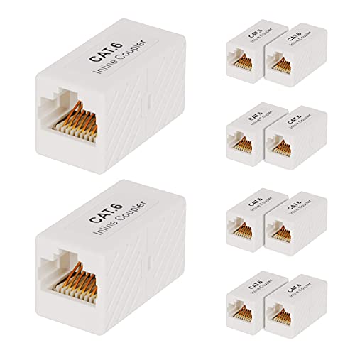 iwillink RJ45 Coupler Ethernet Connector, Female to Female RJ45 Connector for Cat7 Cat6 Cat5e Cat5 Ethernet Cable, Extender Adapter, 10 Pack, White - Image 1