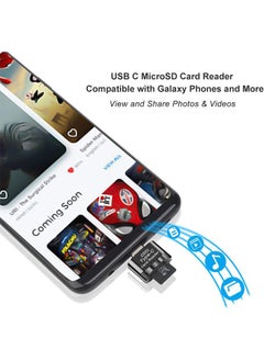 HY Type C Micro SD Card Reader, USB C TF Card Reader, USB C to TF Memory Card Reader with USB C to USB Adapter Compatible with MacBook, Laptops, Android Phones and More  - Image 4