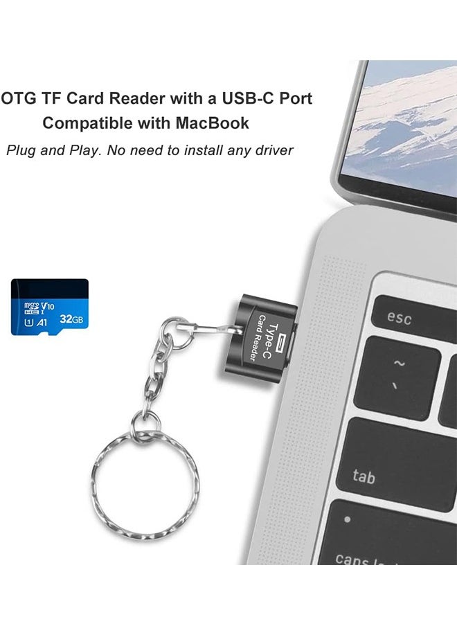 HY - Type C Micro SD Card Reader, USB C TF Card Reader, USB C to TF Memory Card Reader with USB C to USB Adapter Compatible with MacBook, Laptops, Android Phones and More - Image 1