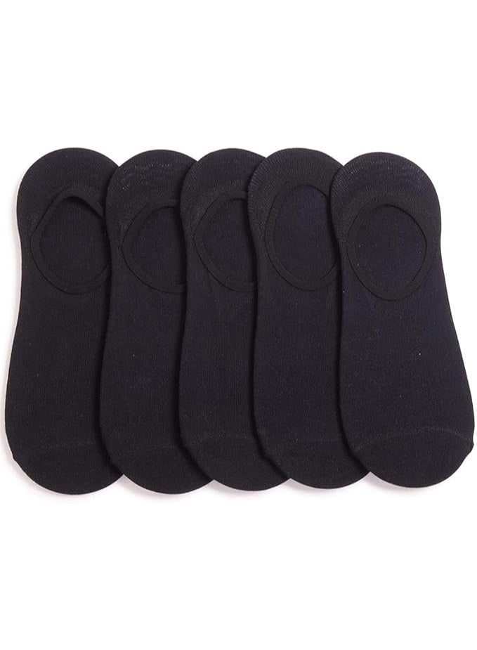 6 أزواج من الجوارب غير المرئية للجنسين غير قابلة للانزلاق مسطحةغير مرئية من قماش محبوك، مزيج من البوليستر