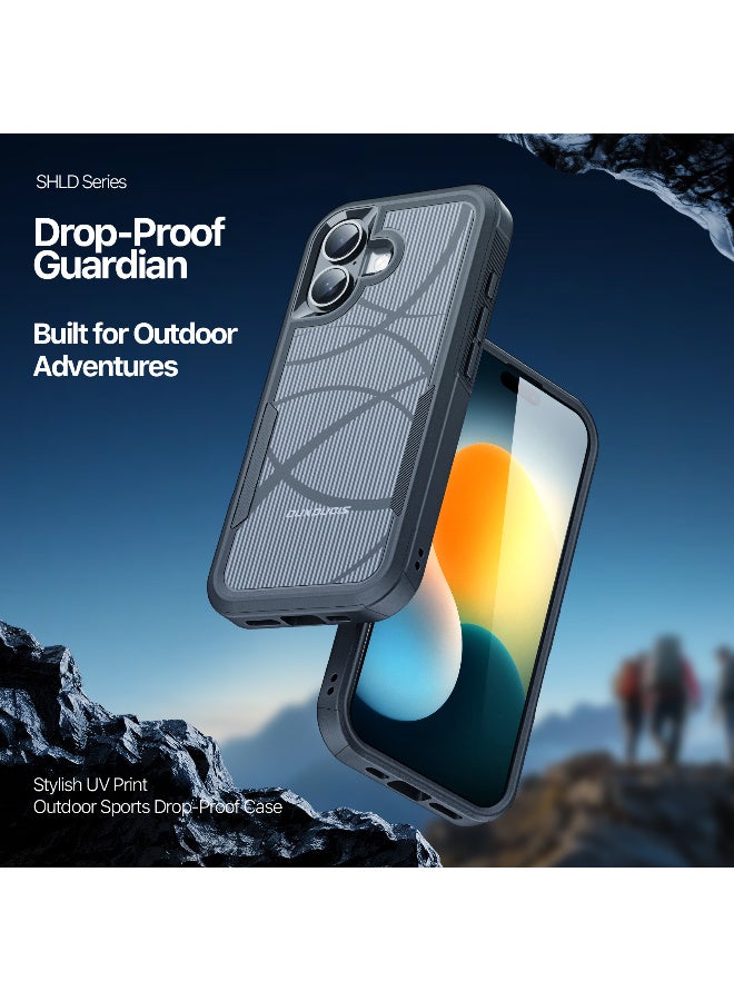 دوكس دوتشيز جراب مغناطيسي لهاتف ايفون 17 من سلسلة شليد للحماية من السقوط حتى ارتفاع 10 أقدام مصنوع من مادة البولي يوريثين الحراري + غطاء هاتف من مادة تيبي يو  - Rhythm Pattern - Image 3