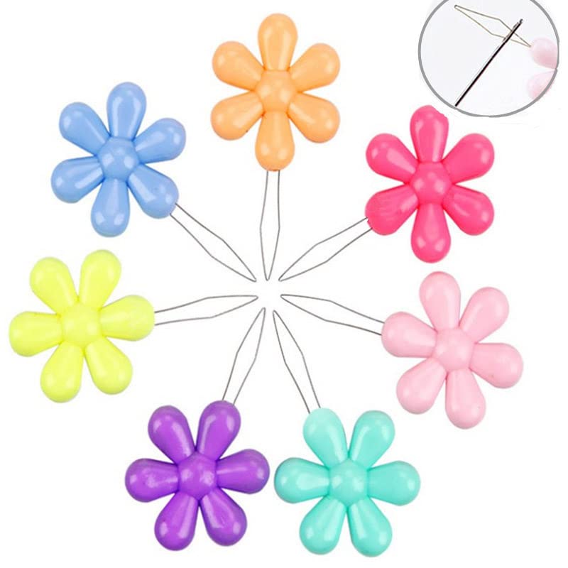 Feihong Multicolor Needle Threaders  12 Pieces Flower Head Wire Loop Needle Threaders Hand Machine Sewing Tool For Sewing Crafting  Knitting Craft  Quilting  Diy Art - Image 3