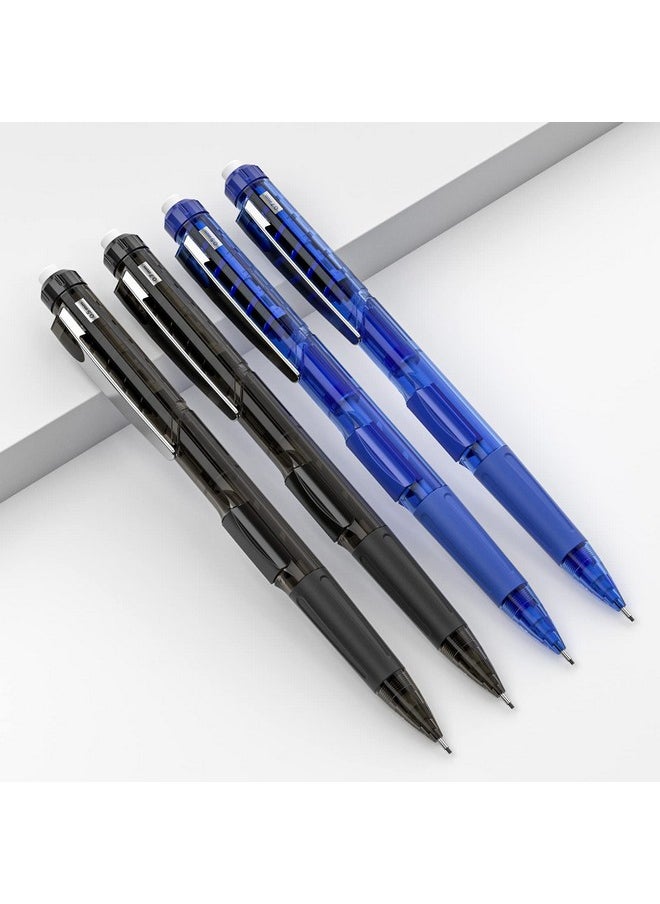 Nicpro - 4 Pcs Mechanical Pencils 0.5Mm & 0.7 Mm With Case, Rotate-Erase & Fast Click Pencils With 8 Tubes Lead Refills, 2 Eraser, Eraser Refills For School Student Drawing, Writing, Drafting, Sketching - Image 1