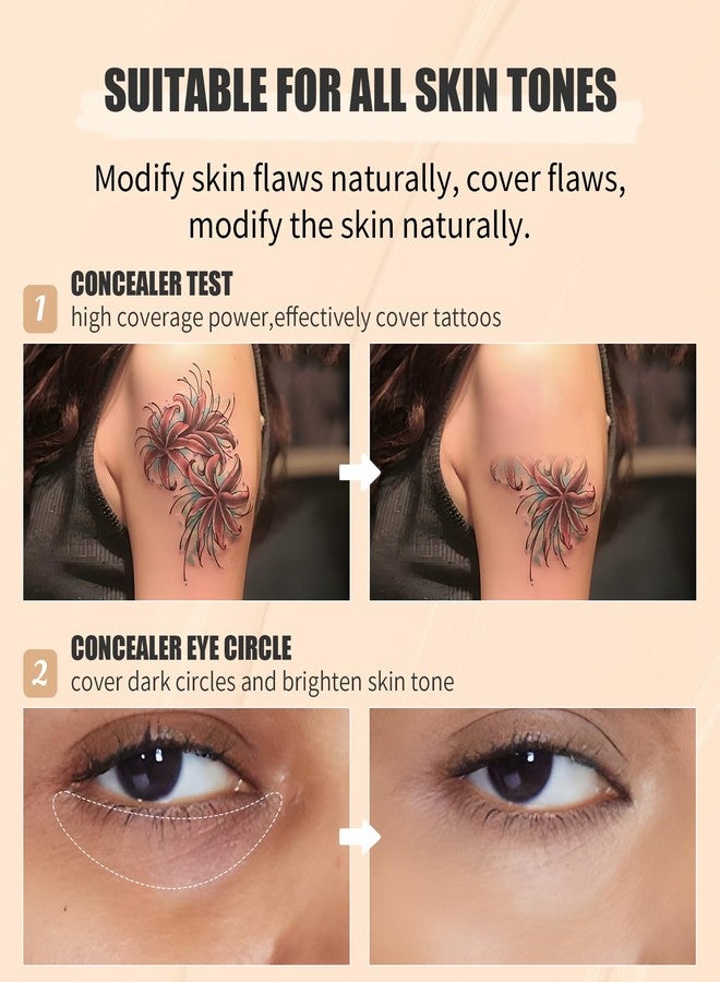 كيو اي سي خافي عيوب بتغطية كاملة، متعدد الاستخدامات، يدوم طويلاً، مقاوم للماء، يرطب البشرة، مناسب للنساء والرجال (خفيف، 0.1 أونصة سائلة) - Image 5