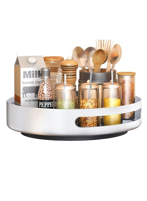 Lazy Susan Organizer, 12'' Metal Revolving Spice Rack, 360 Degree Rotatable Rack Stand for Kitchen Cabinet Countertop Pantry Storage Bathroom