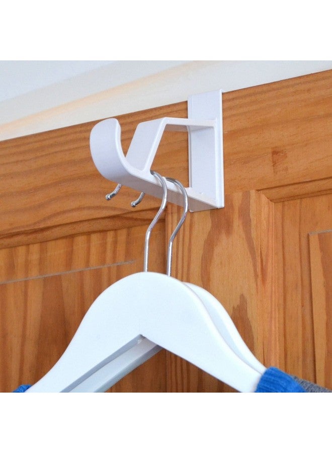 HANGERWORLD 2 Pack Over The Door Hooks for Hangers - Extra Strong White Plastic Over Door Hook for Hanging Clothes, Towels, Robes, Hats, Bags and More - Image 3