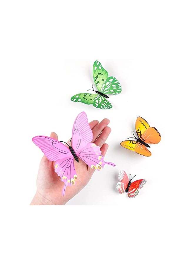 Zaboon Pcs 3D Butterfly Wall Stickers Butterflies Girls Bedroom Decorations Accessories, Wall Art Decor Crafts For Home Diy, Classroom, Balcony, Flower Garden Decoration (Mix-6-Colour) - Image 2