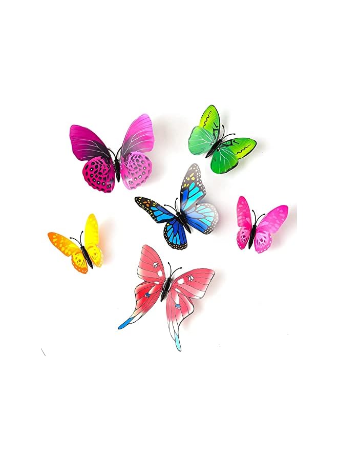 Zaboon Pcs 3D Butterfly Wall Stickers Butterflies Girls Bedroom Decorations Accessories, Wall Art Decor Crafts For Home Diy, Classroom, Balcony, Flower Garden Decoration (Mix-6-Colour) - Image 3